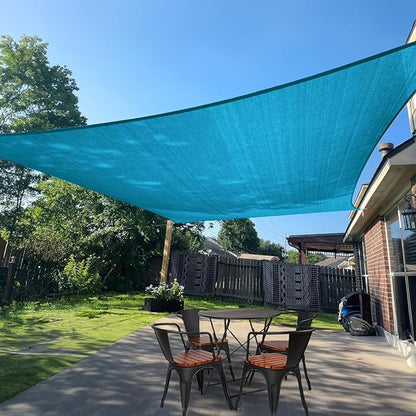 Sun Shade Sail 11'x14' Turquoise Blue Rectangle Custom Size | 95% UV Block by SUNLAX