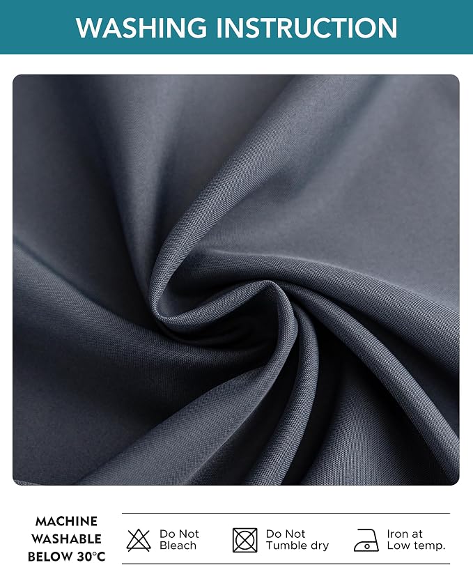 Windproof Outdoor Curtains for Patio Waterproof 4 Pcs 54x84 In Grey | Grommet - Image 7