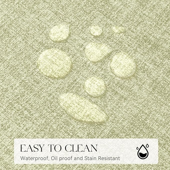 MOSAYT Faux Leather Placemats Set of 6, Heat Resistant Vinyl Place Mats with Coasters, Wipeable Washable Waterproof Oil Proof Table Mats for Kitchen Dining Indoor Outdoor, 12" x 17", Sage Green
