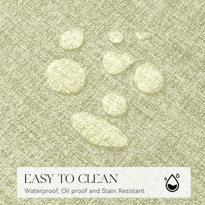 MOSAYT Faux Leather Placemats Set of 8, Heat Resistant Vinyl Place Mats with Coasters, Wipeable Washable Waterproof Oil Proof Table Mats for Kitchen Dining Indoor Outdoor, 12" x 17", Sage Green