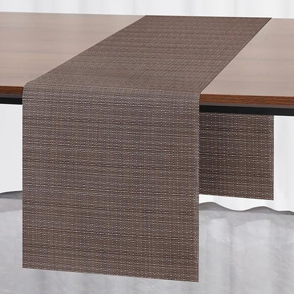 Myir JUN Table Runner, Vinyl Table Runner Indoor 55 Inch Long Arbitrarily Cropped Runner for Table Heatproof for Home Party (Coffee, 15 x 55 inch)