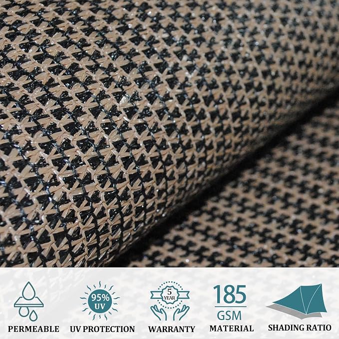 Shade&Beyond 9'x9' Sun Shade Sail Canopy Square, UV Block Breathable Curved - Image 3