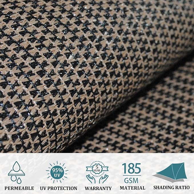 Shade&Beyond 7'x12' Sun Shade Sail Canopy Rectangle, UV Block Breathable Curved - Image 3