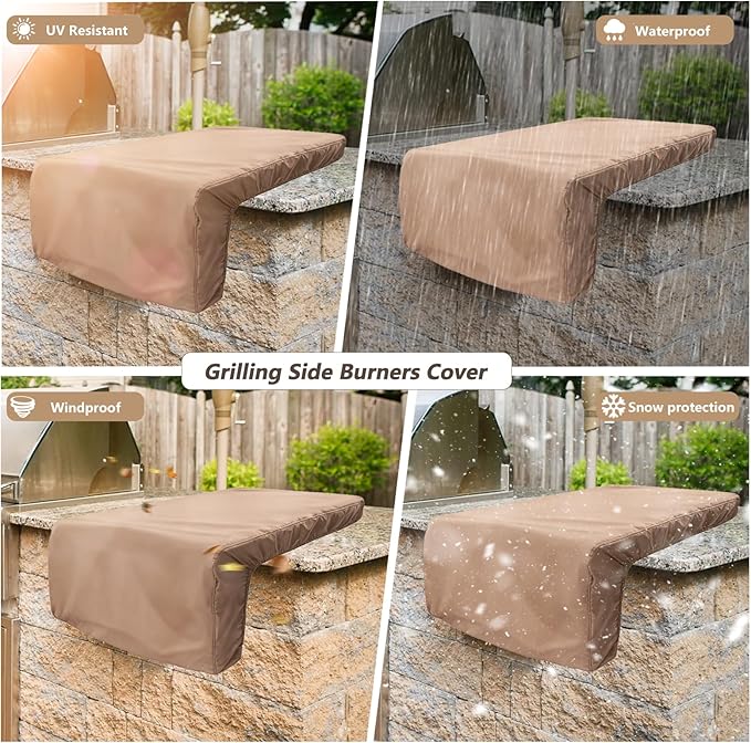 Burner Cover for Blaze Premium LTE 30-Inch Built-in Natural Gas Griddle,Heavy Duty 600D Waterproof Burner Cover with Plush Lining,Suitable 29''L x 30''W x 14''H,Khaki