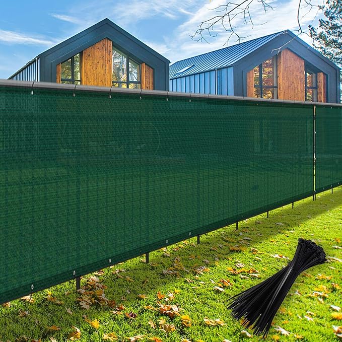 LOVE STORY Custom Size 3'x10' Dark Green Balcony Privacy Screen,UV Block Privacy Fence Screen,90% Shield for Outdoor Pool Garden Apartment Railing