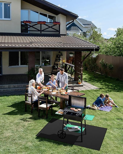 55×39 inch Heavy Duty Large Under Grill Mats for Outdoor Grill, Double-Sided Fireproof, Waterproof, Oil Proof Deck and Patio Protector, BBQ Mat Grill Floor Mats Fireplace Fire Pit Mat