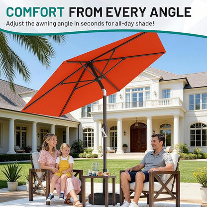 7.5FT Patio Umbrella Table Market Umbrella w/Tilt and Crank, Heavy-Duty Outdoor - Image 4