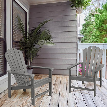 Oversized Stackable Adirondack Chair Set of 2, HDPE Fire Pit Chair | All-Weather - Image 2