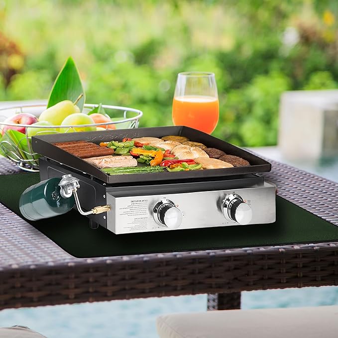 Green 24x36 Inchs Heat Resistant Mat for Outdoor Grill Table,Fireproof Under Blackstone Griddle BBQ Mat,Air Fryer Mat,Indoor Fireplace Mat, Protect Your Table and Outdoor Grill Table（0.04in Thickness）
