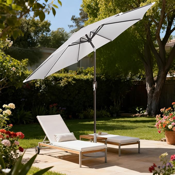 9' Outdoor Patio Umbrella, Outdoor Table Umbrella, Yard Umbrella, Market - Image 9