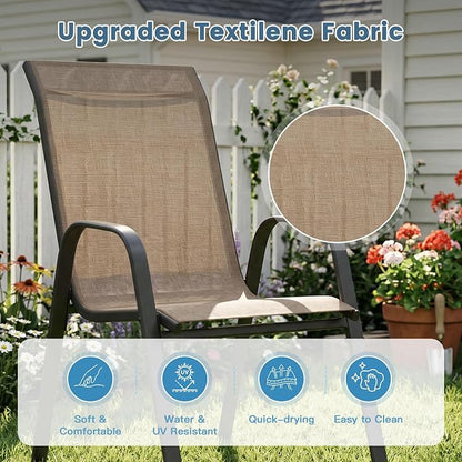DIFY Patio Chairs Set of 4, Stackable Outdoor Dining Chairs Set - Image 6