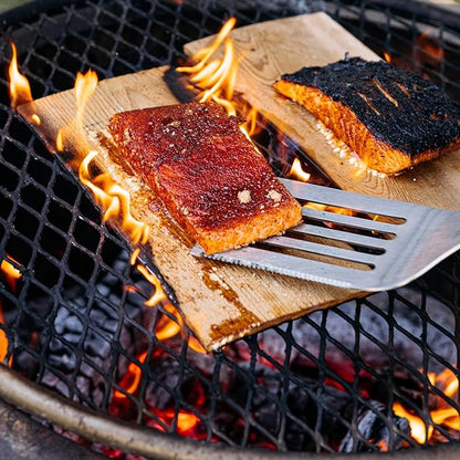 Breeo Smokeless Fire Pit Grilling Bundle (X Series 24 Corten Steel, Outpost Grill, Ash Shovel, & Lid) | 27.5 inch Smokeless Firepit for Outside | Ideal for Families, Gifts for Dad