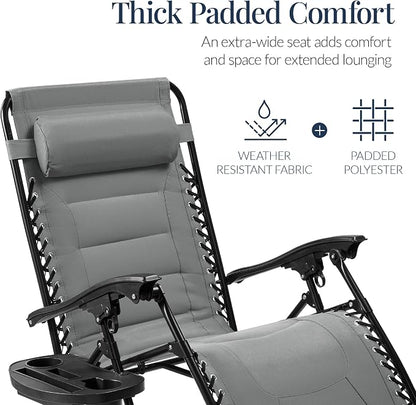 Best Choice Products Oversized Padded Zero Gravity Chair, Folding Outdoor Patio - Image 4