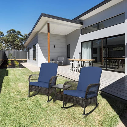 3 pcs Rocking Bistro Set Conversation Chairs - Image 3