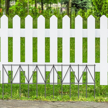 10 Pack 24" L x 15" H Animal Barrier Fence, Underground No Dig Fence Patented Product, 5.5mm Galvanized Stakes with 2 inch Spacing, Anti Digging for Dogs, Total 20Ft(L) X 15in(H) Black