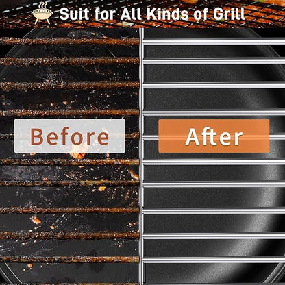 Grill Brush and Scraper-18 Adjustable Handle Safe BBQ Grill Brush for Outdoor Grill-Deep Grill Clearning Brush wih Bottle Operner Extra Strong BBQ Cleaner Accessories for Gas/Charcoal Grilling Grates