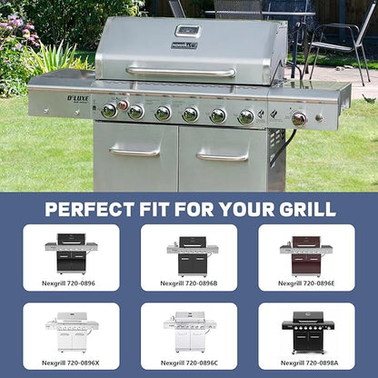 Cooking Grate,Heat Shield and Burner Kit for Nexgrill Replacement Parts 6 Burner 720-0896 720-0896B 720-0896C 720-0896E 720-0896X,for Nexgrill Deluxe & Evolution 6 Burner Gas Grills