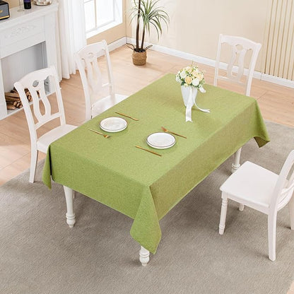 BALCONY & FALCON Rectangle Tablecloth Washable Wrinkle Resistant and Water Proof Table Cloth Decorative Linen Fabric Tablecloths for Dining Parties Kitchen Wedding and Outdoor (Avocado Green, 57x118)