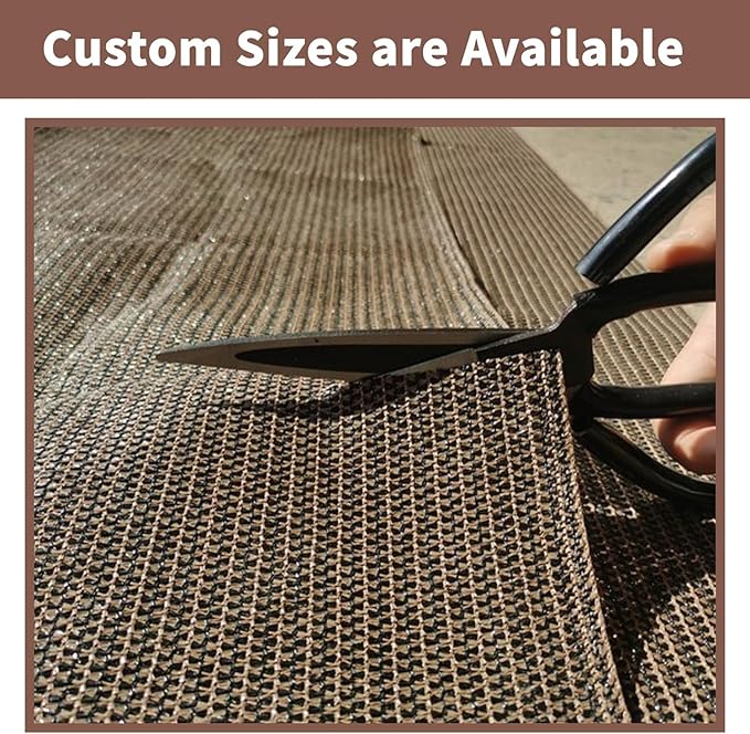SUNNY GUARD Customized 3.3'x30' Brown Balcony Privacy Screen,90% Shade Apartments Fence Cover,Heavy Duty Mesh Windscreen for Deck,Outdoor,Backyard,Patio