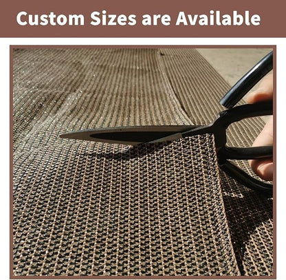 SUNNY GUARD Customized 3.3'x26' Brown Balcony Privacy Screen,90% Shade Apartments Fence Cover,Heavy Duty Mesh Windscreen for Deck,Outdoor,Backyard,Patio