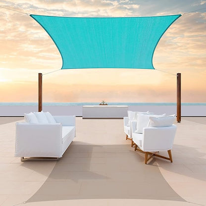 Colourtree TAPR0810 Custom Size 17' x 20' Turquoise Sun Shade Sail UPF50 Canopy by ColourTree