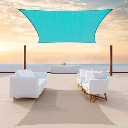 Colourtree TAPR0810 Custom Size 19' x 23' Turquoise Sun Shade Sail UPF50 Canopy by ColourTree
