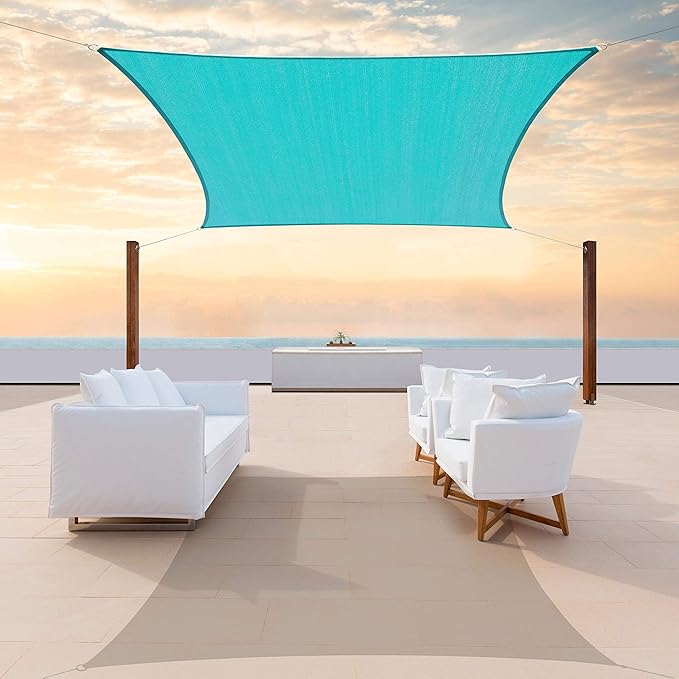 Colourtree TAPR0810 Custom Size 16' x 21' Turquoise Sun Shade Sail UPF50 Canopy by ColourTree