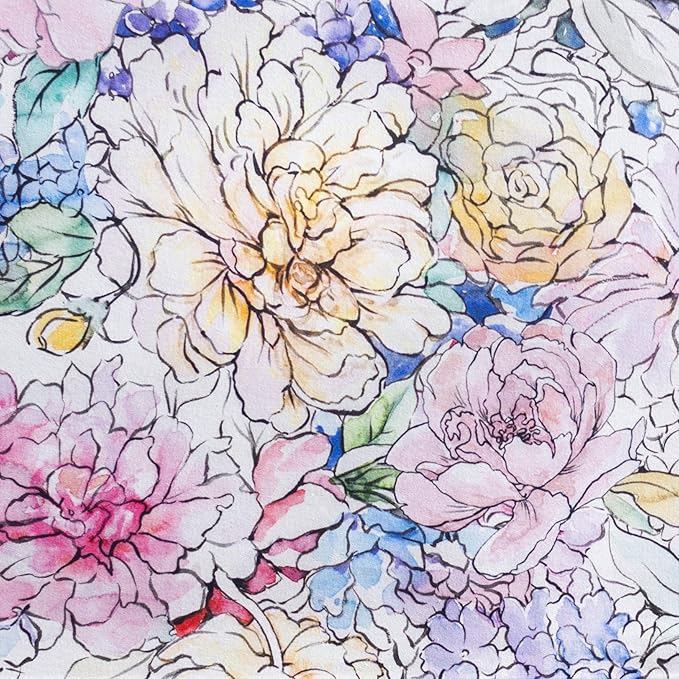 Maison d' Hermine Table Cloth Rectangle Table 100% Cotton 60 x 108 Inches Tablecloth Reusable Decorative for Dining Room, Farmhouse, Home, Party, Festive & Wedding Spring Summer - Floral Love