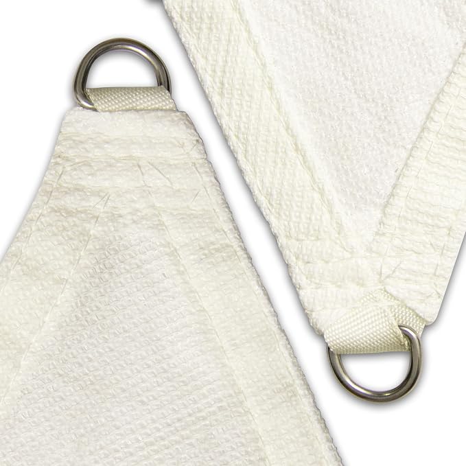 Amgo Custom Size 8' x 13' x 15.3' White Right Triangle Sun Shade Sail UPF50+ - Image 8