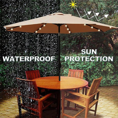 9 ft Solar Umbrella, 32 LED Lighted Patio Umbrella, Table Market Umbrella - Image 4
