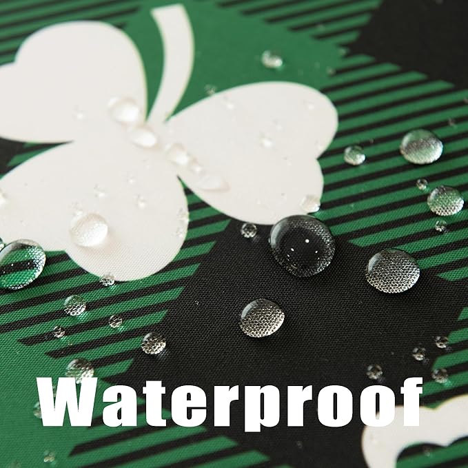 Green Gingham Shamrock Plaid Tablecloth - St. Patrick's Day Rectangular 58x102 Inch Water Resistant Table Cloth for Indoor/Outdoor Use - Holiday Table Cover for Kitchen and Parties