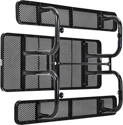 Global Industrial 72" Rectangular Perforated Metal Outdoor Picnic Table, Black