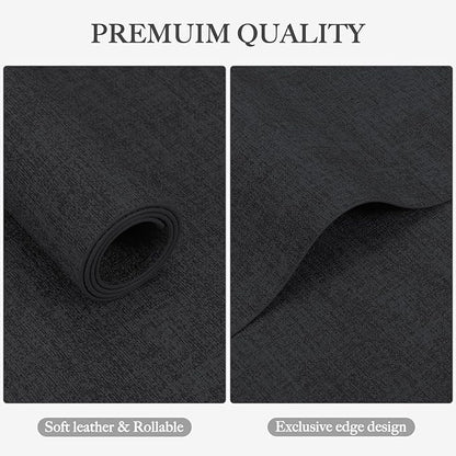 Faux Leather Heat Resistant Placemats Set of 6 – Waterproof Oilproof Wipeable Dining PU Vinyl Place Mat Easy Clean Table Mats for Kitchen/Dining/Party/Holiday, Dark Grey