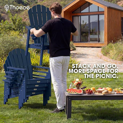 THOEOE Stackable Adirondack Chair Set of 6, Fire Pit Chairs, Space Saving - Image 4