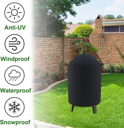 Round Smoker Cover Fits Grill Boss, SUNLIFER 20.5" Vertical Smoker,Pit Barrel Cooker Co 18.5" Smoker, Charbroil The Big Easy TRU-Infrared Smoker, Kamado Joe Classic Joe Series II 18" Grill 25"D x 35"H
