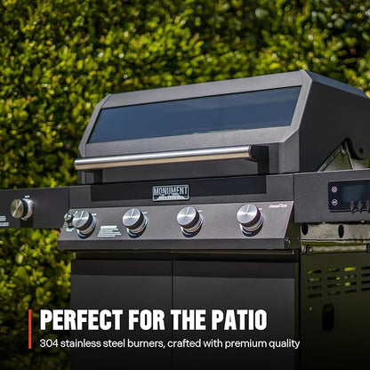 Monument Grills 4-Burner Liquid Propane Gas Smart bbq Grill Denali 425 with Cooking Plate(2 Items)