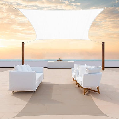 Colourtree TAPR0810 Custom Size 11' x 19' White Sun Shade Sail UPF50 Canopy UV by ColourTree