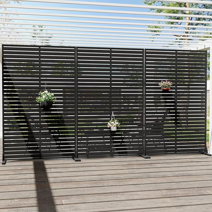 Privacy Fence Screen Outdoor Freestanding Privacy Panel, 72" H×47" W HDPE Decorative Panels with Stand, Room/Garden Divider, Outdoor Privacy Screen for Patio,Deck, Balcony, Pool