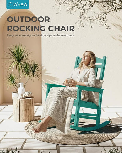 Oversized Outdoor Rocking Chairs Set of 2, 380lbs Heavy-Duty Large Patio Rocker - Image 7