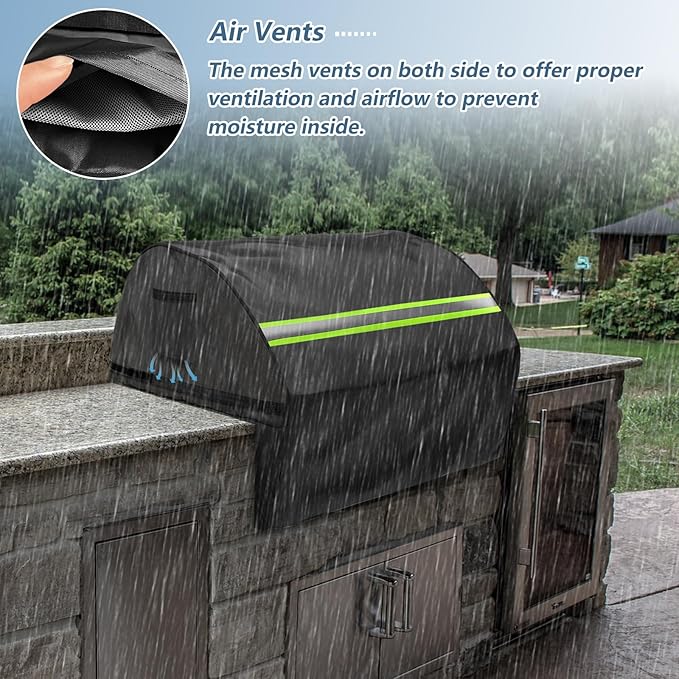 Built in Grill Cover for Lynx 36-Inch - Heavy Duty 600D Waterproof with Reflective Strips and Plush Lining,Protects The Built in Grill While Enhancing its Visual Appeal,25.5''L x 36''W x 26''H,Black