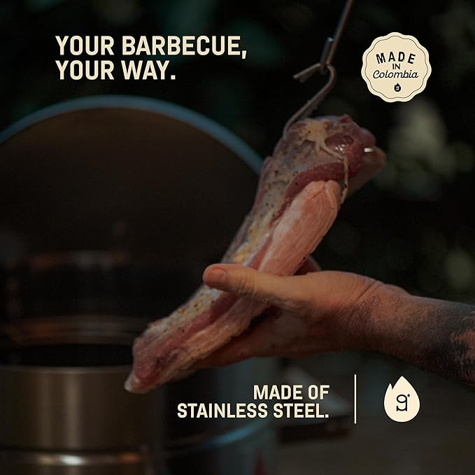 3-in-1 Stainless Steel Smoker Barrel Grill – Portable Charcoal BBQ with Thermometer, 25 lbs Outdoor Cooking Smoker for Camping, Backyard & Home BBQ INGRILL
