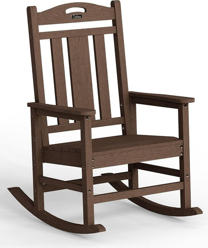 Oversized Outdoor Rocking Chair, High Back Patio Rocker by CIOKEA