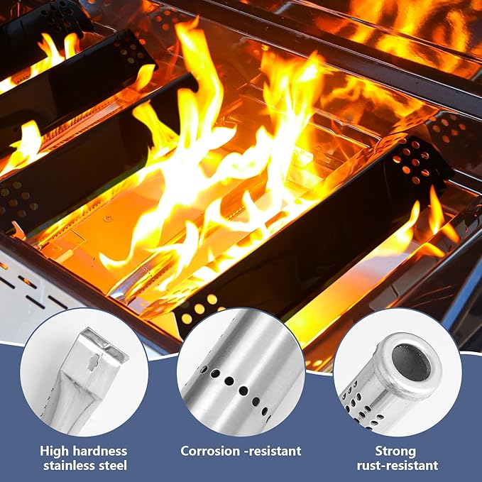Cooking Grate,Heat Shield and Burner Kit for Nexgrill Replacement Parts 6 Burner 720-0896 720-0896B 720-0896C 720-0896E 720-0896X,for Nexgrill Deluxe & Evolution 6 Burner Gas Grills