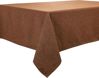 BALCONY & FALCON Rectangle Tablecloth 47" x 63" Washable Wrinkle Resistant and Water Proof Table cloth, Decorative Linen Fabric Tablecloths for Dining, Parties, Kitchen, Wedding and Outdoor Use, Brown