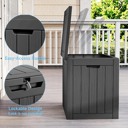 36 Gallon Outdoor Storage Box Waterproof Lockable Resin Deck Box | Small - Image 5