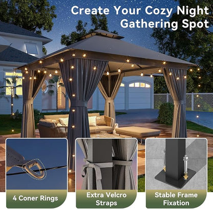10'x10' Gazebo, Metal Frame Canopy - Image 8
