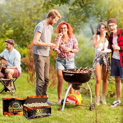 Shwuevei 300 pcs Fire Starter - Natural Fire Starters for Fireplace, Pellet Stove & Wood, Fire Pit, Smoker, BBQ, Chimney, Pizza Oven - Fire Starters for Grill, Charcoal Starter