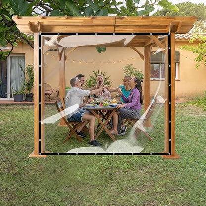 Covers & all Clear Tarp Heavy Duty Waterproof, 20mil Clear Tarp with Grommets, Outdoor Tarp for Patio Covers, Porch Screens, Greenhouses, Chicken Coop (10' H x 10' W Feet), Indoor or Outdoor Use