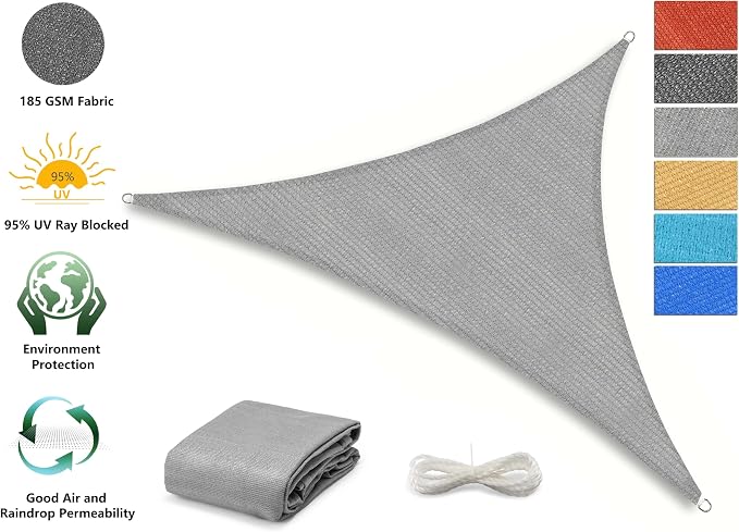 Tronssien Rectangle 12'x12'x17' Sun Shade Sail, 95% UV Blockage Canopy Awning - Image 2