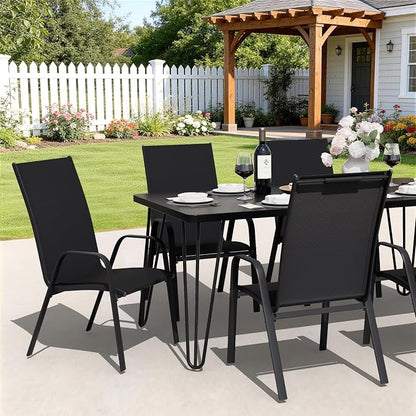 JEAREY Patio Dining Chairs Set of 4, Outdoor Stackable Dining Furniture Set - Image 4